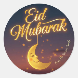 Sticker Rond Eid Mubarak personnalisé musulman moderne