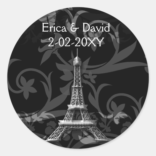 Sticker Rond Eiffel Tour mariage (Devant)