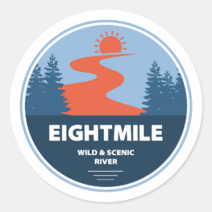 Sticker Rond Eightmile Wild and Pittoresque River Connecticut