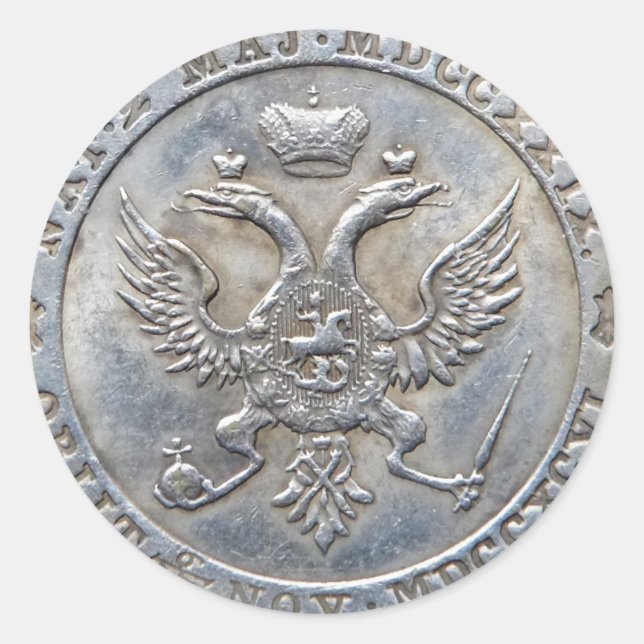 Sticker Rond Ekaterine II / Reine Catherine II, Russie (Devant)