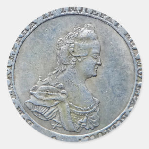 Sticker Rond Ekaterine II/Reine Catherine II, Russie