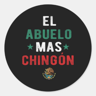 Sticker Rond El Abuelo Mas Chingon Spanish Teacher Fathers Day