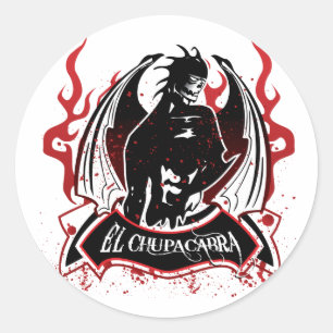 Sticker Rond El Chupacabra - Sucker de chèvre