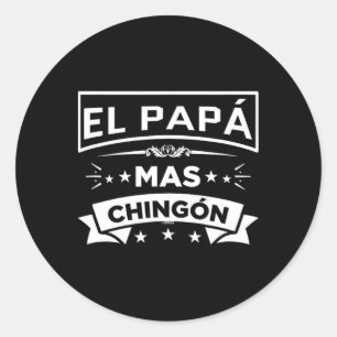 Sticker Rond El Papa Mas Chingon Funny Pères Mexicains Espagnol