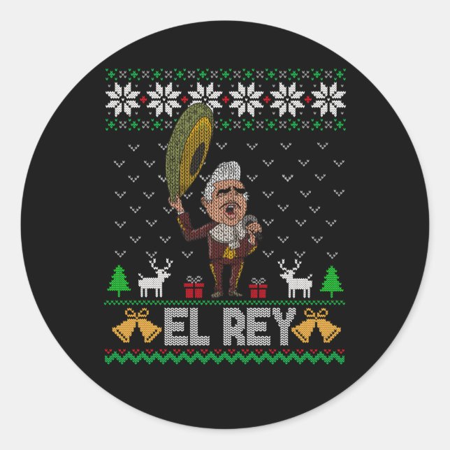 Sticker Rond El Rey De Mexico Vicente Fernandez Légende Mexicai (Devant)