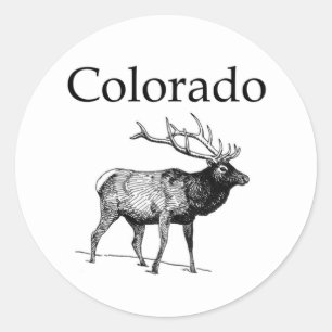 Sticker Rond Élans du Colorado (schéma)