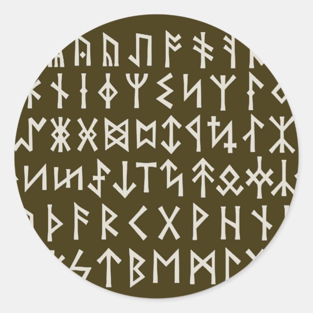 Sticker Rond Elder Futhark Runes (Devant)