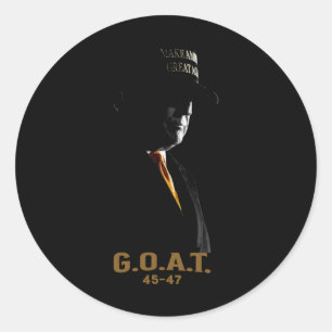 Sticker Rond Elect The Goat Donald Trump 2024 45 47 Silhouette