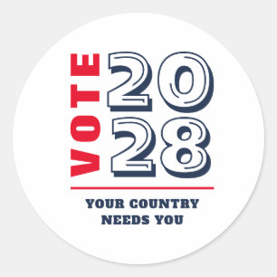 Sticker Rond Électeurs Républicains Démocrates Conservateurs