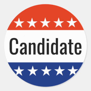 Sticker Rond Élection de 2024 pour les candidats personnalisés