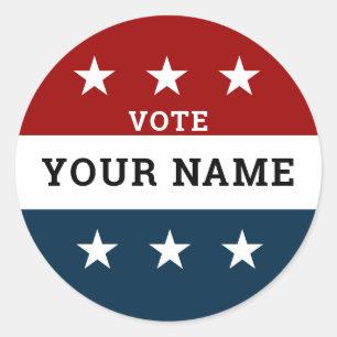 Sticker Rond Élection de campagne personnalisée