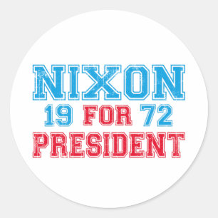 Sticker Rond Élection de Nixon en 1972