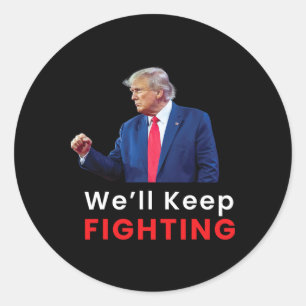 Sticker Rond Élection États-Unis 2024 Donald Trump nous continu