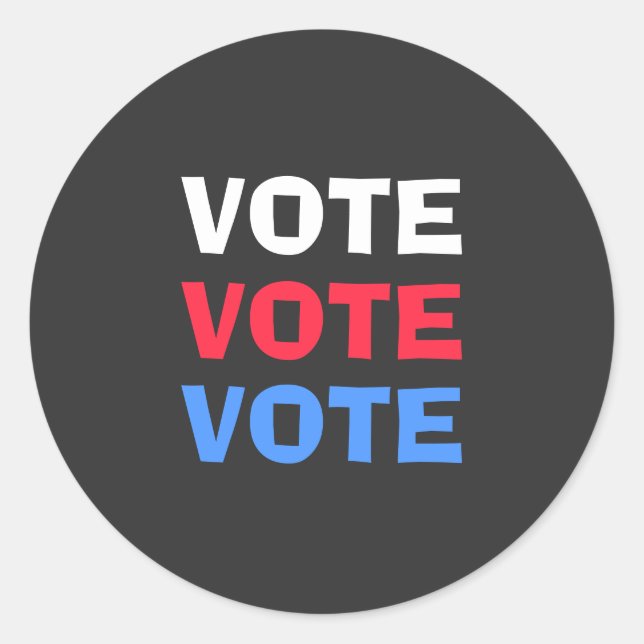 Sticker Rond Élections blanc et bleu rouge Politique (Devant)