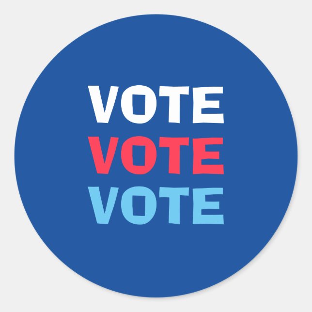 Sticker Rond Élections blanc et bleu rouge Politique (Devant)