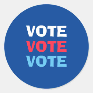 Sticker Rond Élections blanc et bleu rouge Politique