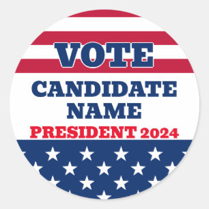 Sticker Rond Élections Candidat à la présidentielle