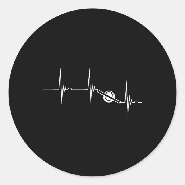 Sticker Rond Electric Skateboard Heartbeat Ekg Pulse Onewheel F (Devant)
