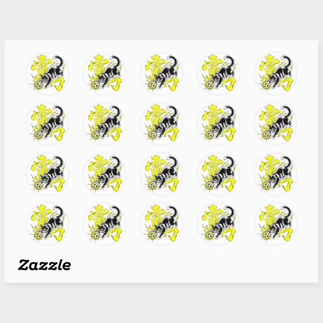 Sticker Rond Electric Thunder Cat Soccer For Laptops & Gamers (Feuille)