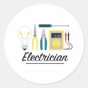 Sticker Rond Électricien