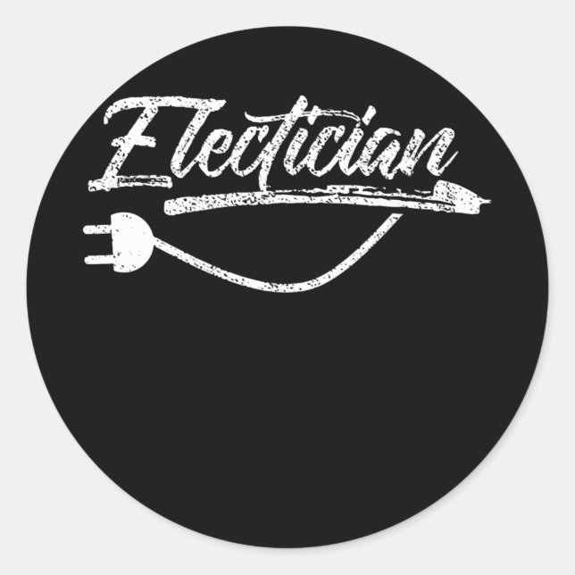 Sticker Rond Électricien Électrique Électrique Électronique (Devant)
