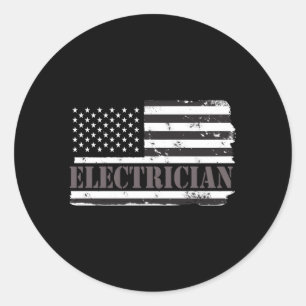 Sticker Rond Électricien pour