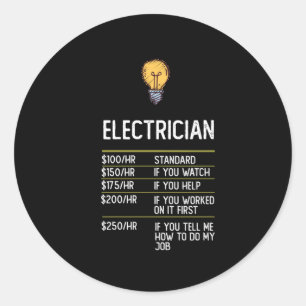 Sticker Rond électro drôle cadeau cadeau idée cadeau