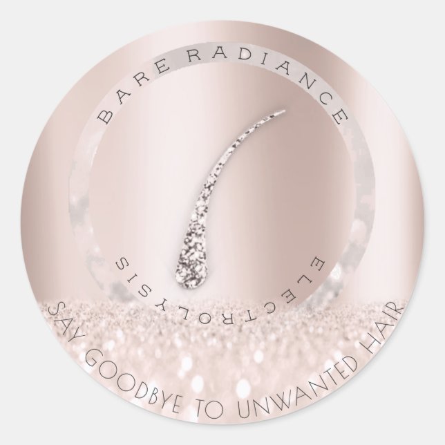 Sticker Rond Electrolyse Élimination des cheveux Blush Rose Gre (Devant)