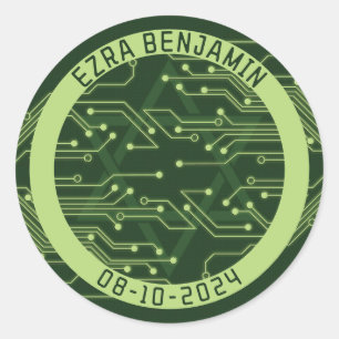 Sticker Rond Électronique Carte de Circuit Informatique Bar Mit