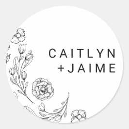 Sticker Rond Elégance Dainty Mariage Enveloppe sceaux