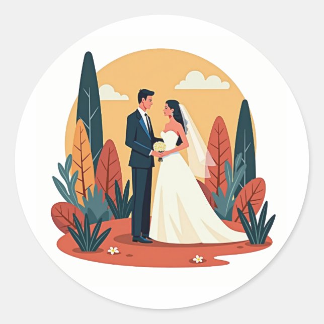 Sticker Rond Élégance dans la nature (Devant)
