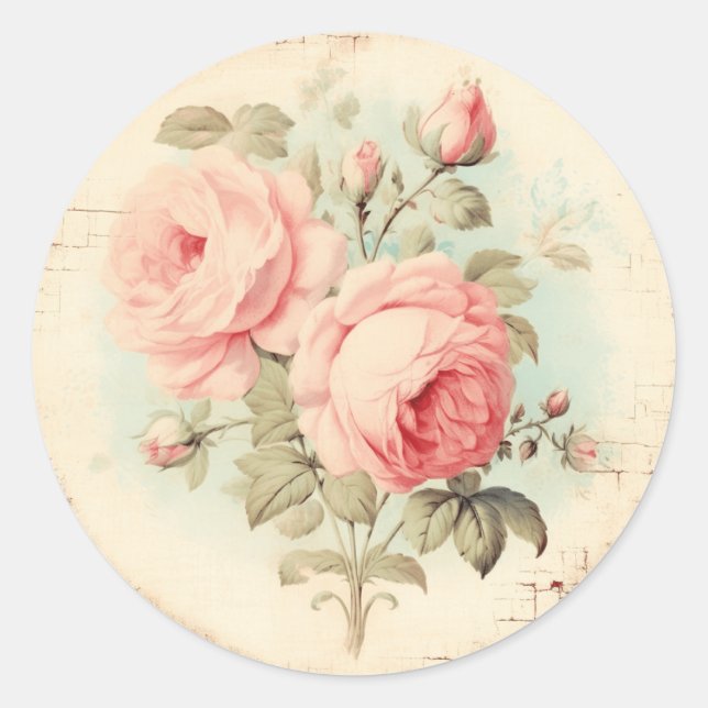 Sticker Rond Élégance défraîchie Chic Shabby (Devant)