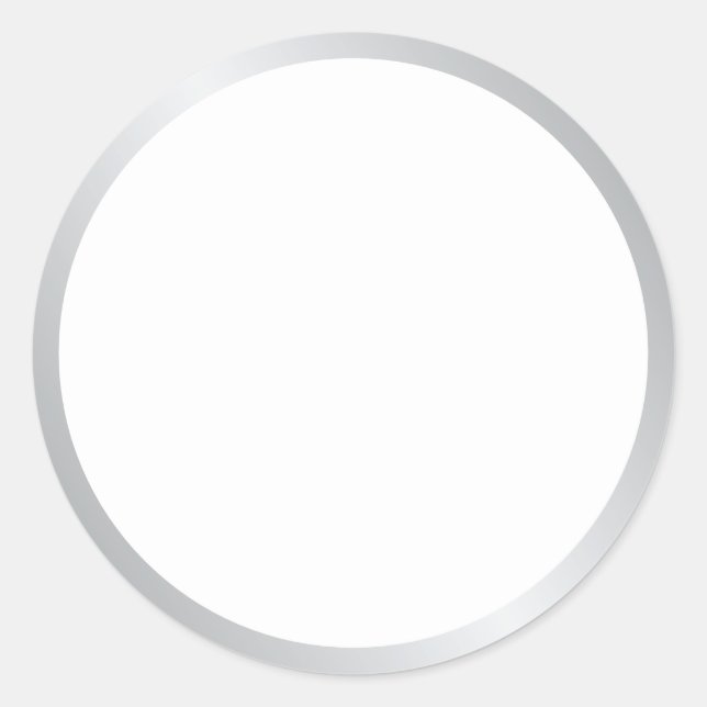 Sticker Rond Élégant argent et blanc vierge (Devant)