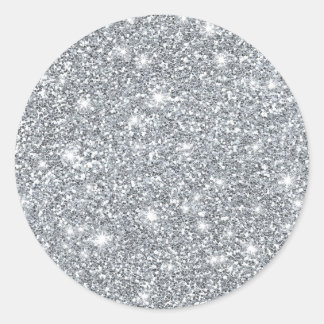 Sticker Rond Elégant Argent Faux Parties scintillant glamour