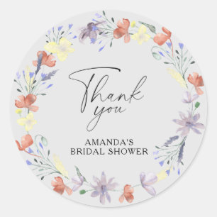 Sticker Rond Élégant baby shower bohème floral