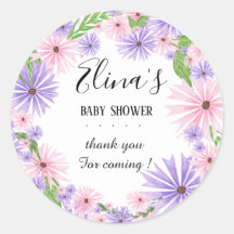 Élégant Baby shower floral aquarelle