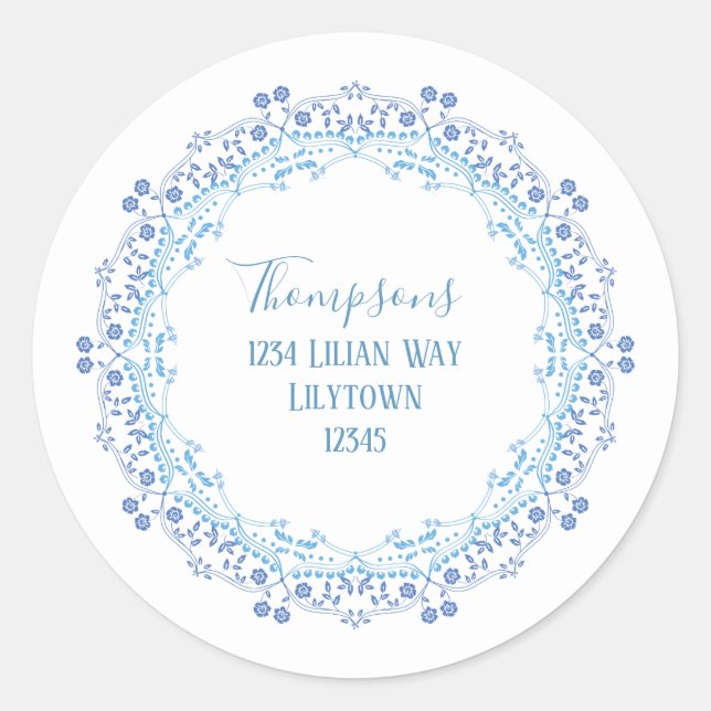 Sticker Rond Élégant Baby shower moderne Adresse de retour (Devant)
