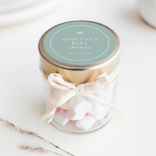 Sticker Rond Élégant Baby shower simple et neutre