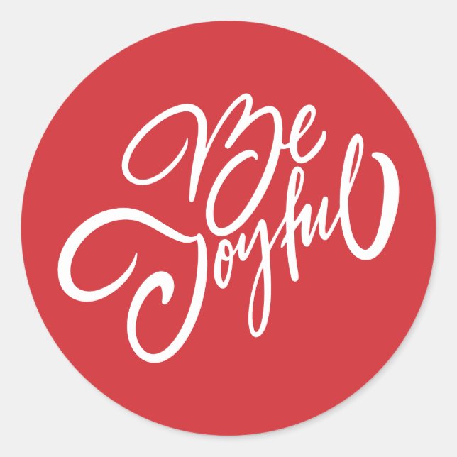 Sticker Rond Elégant Be Joyful Holiday Design (Devant)