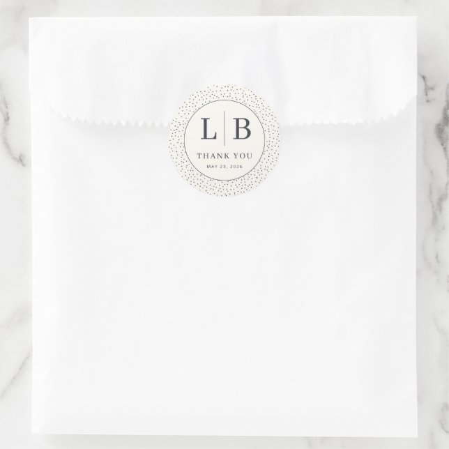 Sticker Rond Elegant Black Dotted Circle (Sac)