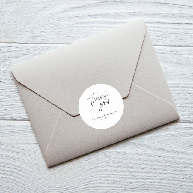 Sticker Rond Elegant Black Tie Wedding Favor & Envelope Seal (Créateur téléchargé)