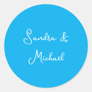 Sticker Rond Elégant bleu azur bleu personnalisé