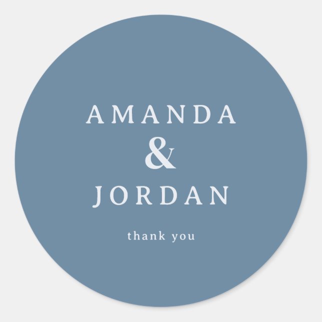 Sticker Rond Elegant Blue Calligraphy Design (Devant)