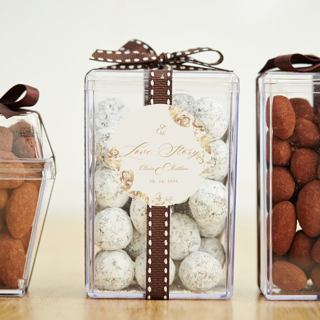 Sticker Rond Elegant Boho | Mariage d'automne d'or (Créateur téléchargé)