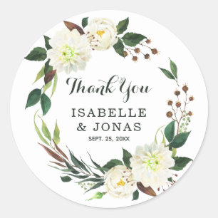 Sticker Rond Elégant Bouquet Rose