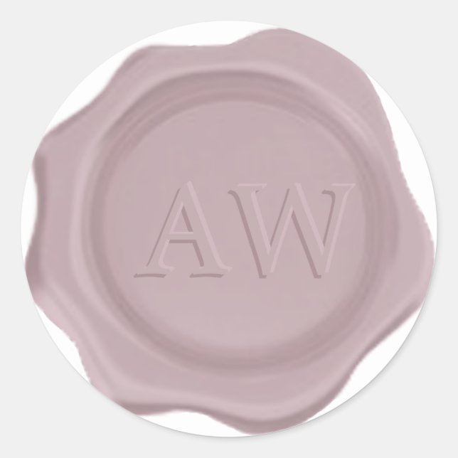 Sticker Rond Elégant Cassis violet Monogramme Mariage cire Scea (Devant)