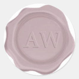 Sticker Rond Elégant Cassis violet Monogramme Mariage cire Scea