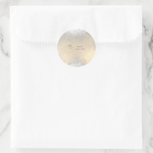 Sticker Rond Elegant Chic Gold Hearts (Sac)