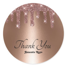 Élégant Chic Merci Rose Doré Faux Paillettes