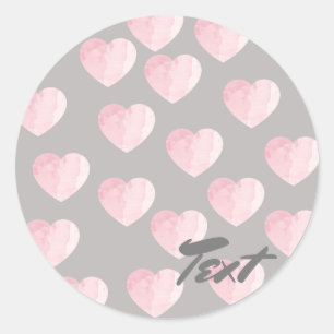 Sticker Rond élégant clair rose clair coeur amour motif